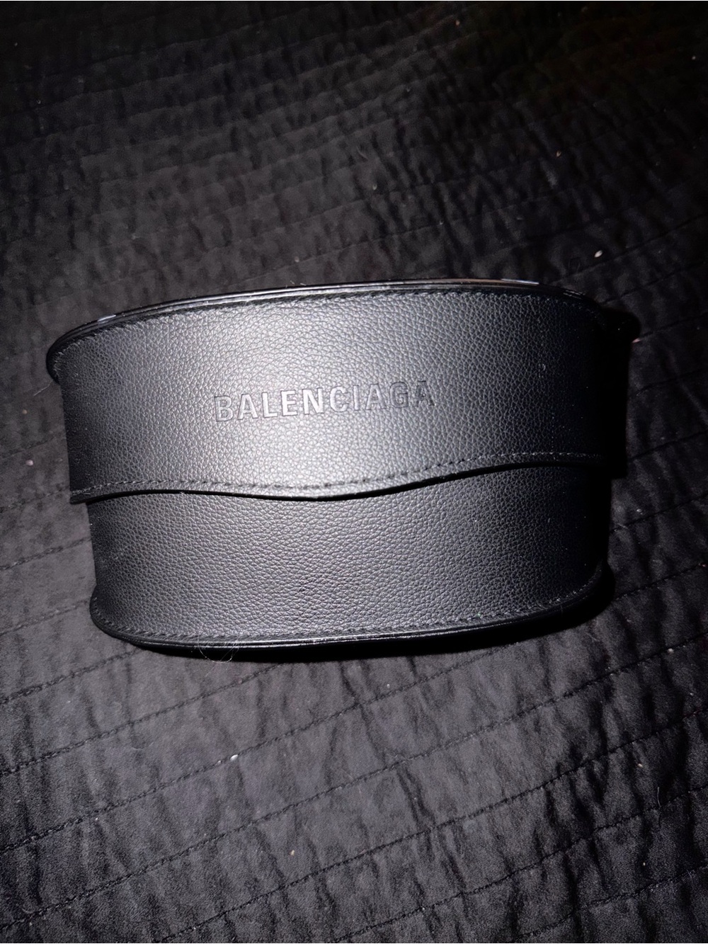 Balenciaga Black Leather Sunglasses Case